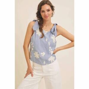 NEW IN FEBRUARY romantic embroidery blouse in dusty blue